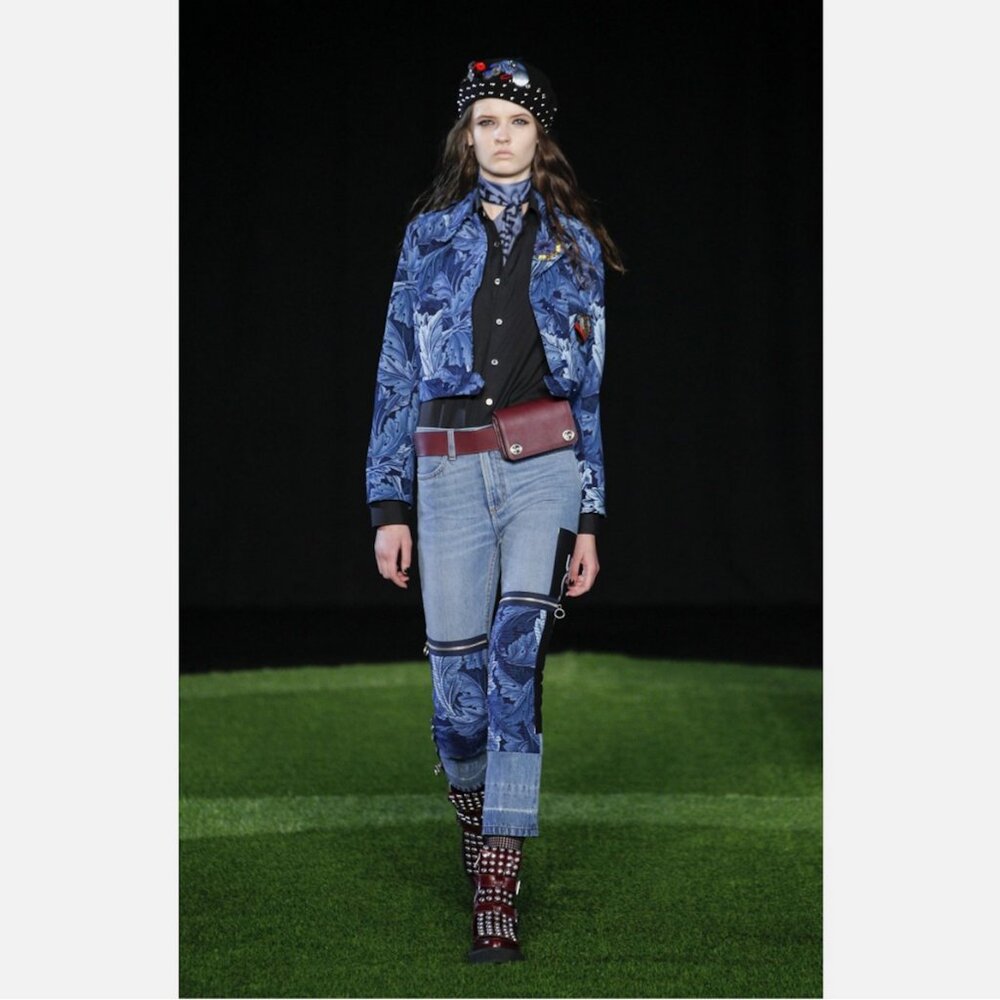 Marc By Marc Jacobs Blue Acanthus Patched School Boy Pant Jeans